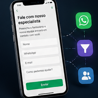Sistema de Atendimento - Automação com formulário, WhatsApp e funil para acelerar o primeiro contato com o cliente.